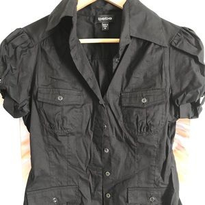 BEBE Women’s Button Up Blouse / Black